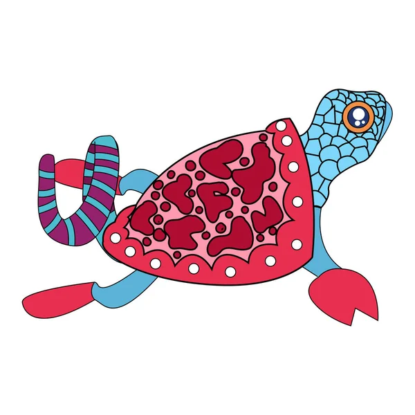 孤立的墨西哥海龟alebrije字符 — 图库矢量图片