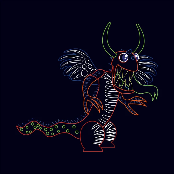 Personagem alebrije dragão mexicano isolado —  Vetores de Stock