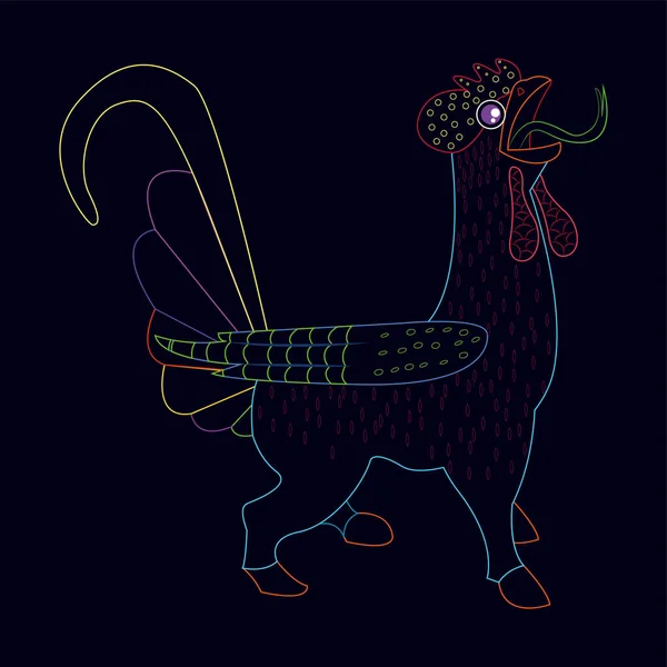 Personagem alebrije de frango mexicano isolado —  Vetores de Stock