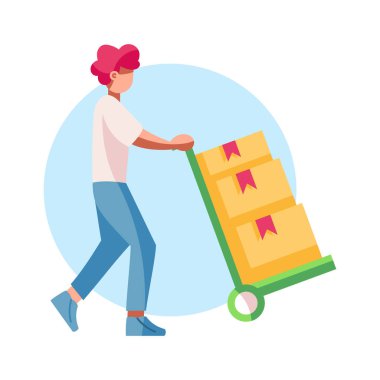 Paket arabalı yalnız teslimatçı.