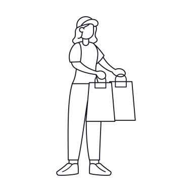 Paketle kargocu kız.