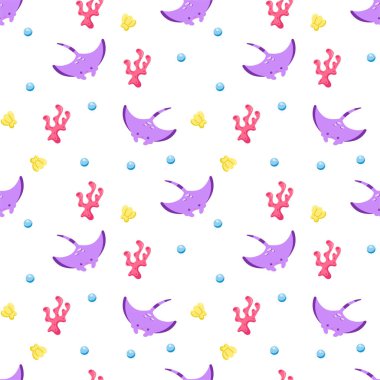 İğneli renkli deniz yaşamı deseni