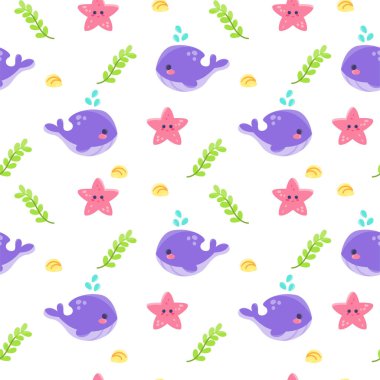 Şist ve seastarlı renkli deniz kabuğu deseni