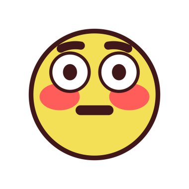 İzole edilmiş kızartılmış emoji yüz simgesi