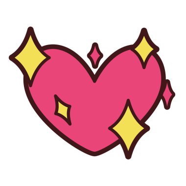 İzole edilmiş, pırıl pırıl kalp simgesi Aşk sembolü