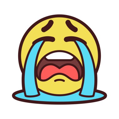 İzole edilmiş hıçkırık emoji yüz simgesi