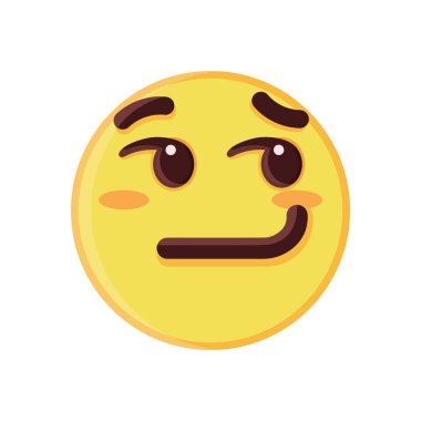 İzole sırıtış emoji yüz simgesi