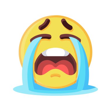 İzole edilmiş hıçkırık emoji yüz simgesi