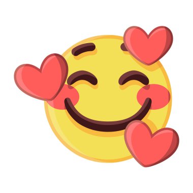 Aşkta izole edilmiş emoji yüzü