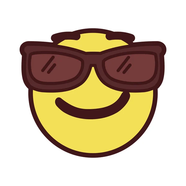 Vereinzeltes Emoji-Gesicht mit Sonnenbrille — Stockvektor