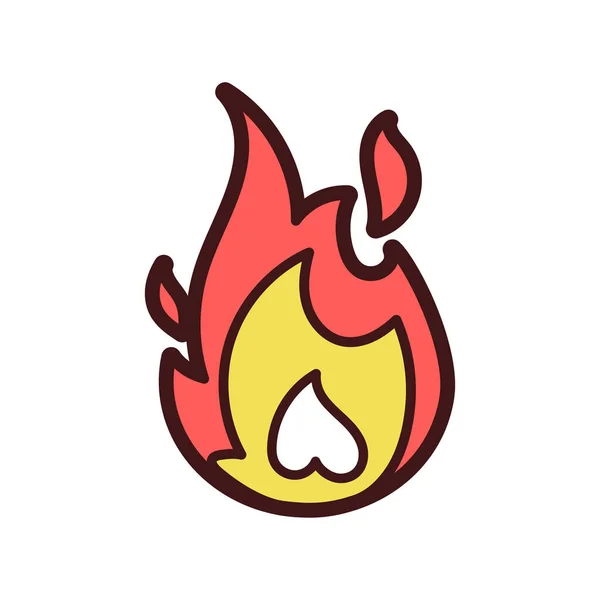 Icono de llama aislado fuego emoji — Archivo Imágenes Vectoriales