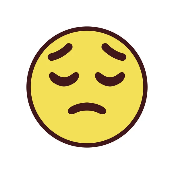 Geïsoleerde pensive emoji gezicht icoon — Stockvector