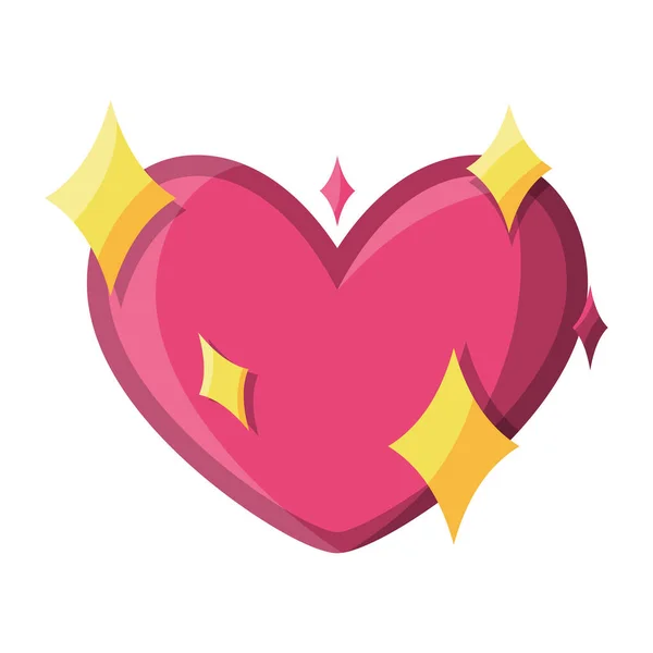 Icono de corazón brillante aislado Símbolo de amor — Vector de stock