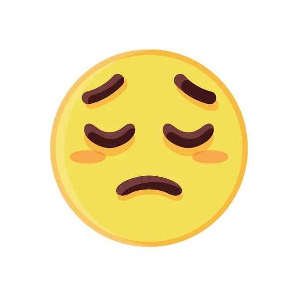 İzole edilmiş düşünceli emoji yüz simgesi — Stok Vektör