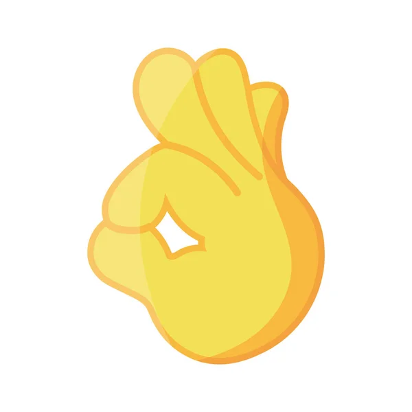 Elszigetelt oké kéz emoji ikon — Stock Vector