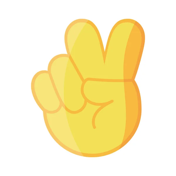 Geïsoleerde v vinger hand emoji — Stockvector