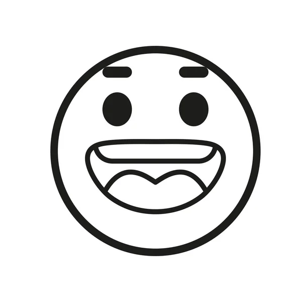 Geïsoleerde grijns emoji gezicht icoon — Stockvector
