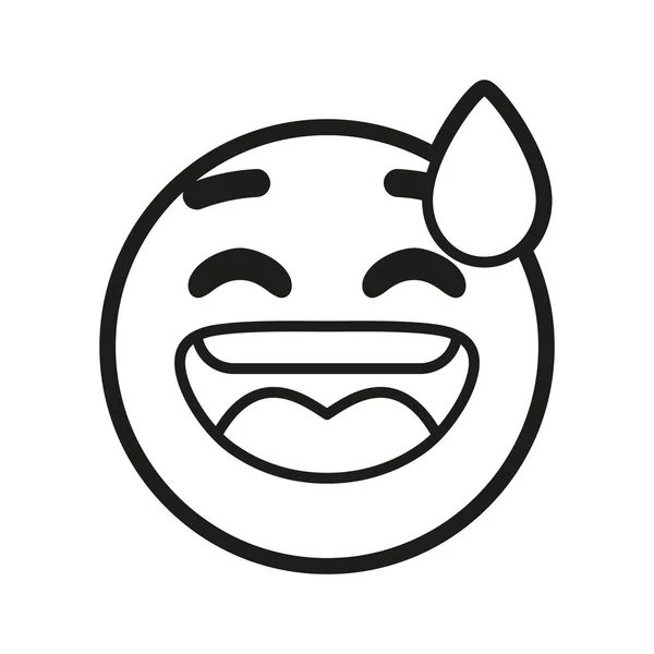 Isolated emoji face of a sweat smile — Stock Vector