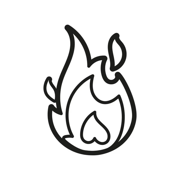 Μεμονωμένη φλόγα εικονίδιο φωτιά emoji — Διανυσματικό Αρχείο