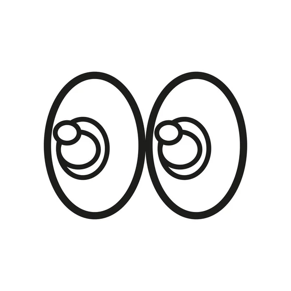 Isolé gros yeux emoji icône — Image vectorielle