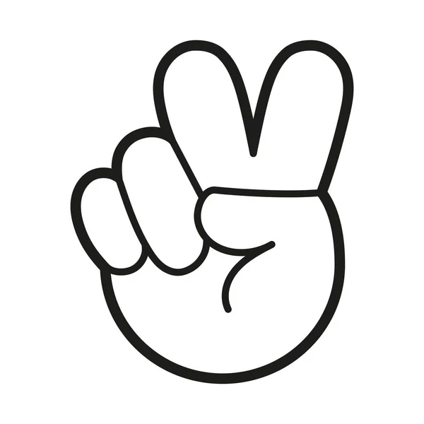 Geïsoleerde v vinger hand emoji — Stockvector