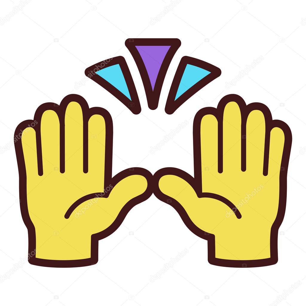 Isolated raised hands emoji icon