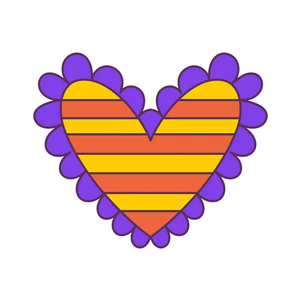 Croquis isolé d'une forme de coeur coloré — Image vectorielle