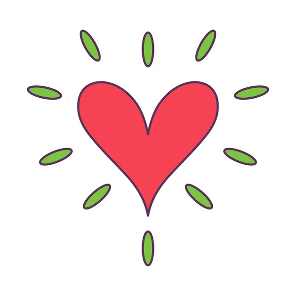 Ізольований ескіз кольорової форми серця — стоковий вектор