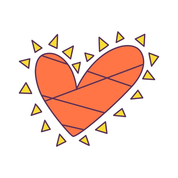 Изолированный эскиз цветной формы сердца — стоковый вектор