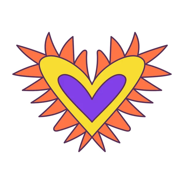 Schizzo isolato di una forma del cuore colorata — Vettoriale Stock