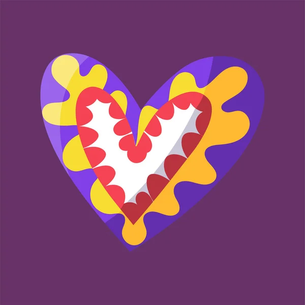 สเก็ตช์แยกของรูปหัวใจสี — ภาพเวกเตอร์สต็อก
