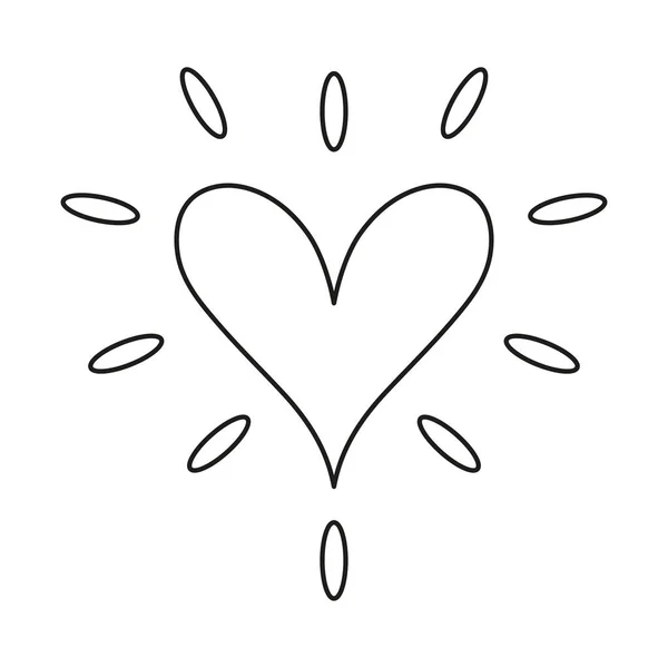 심장 모양에 대한 별도의 윤곽 묘사 — 스톡 벡터