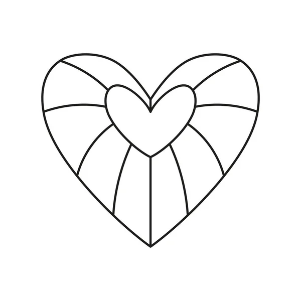 Geïsoleerde schets van een hartvorm — Stockvector