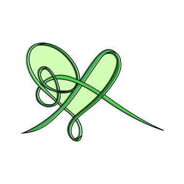 İzole edilmiş sanatsal kalp şekli Sevgililer Günü sembolü