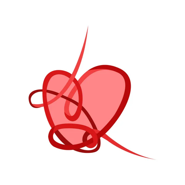 Símbolo de día de San Valentín con forma de corazón artístico aislado — Vector de stock