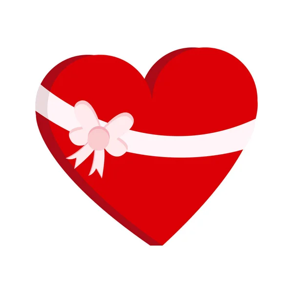 Forma de corazón aislado con un dibujo de cinta — Vector de stock