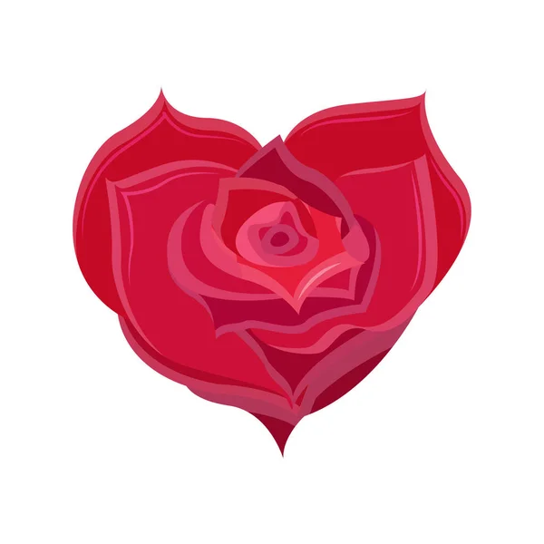 Isolato a forma di cuore floreale simbolo di San Valentino — Vettoriale Stock