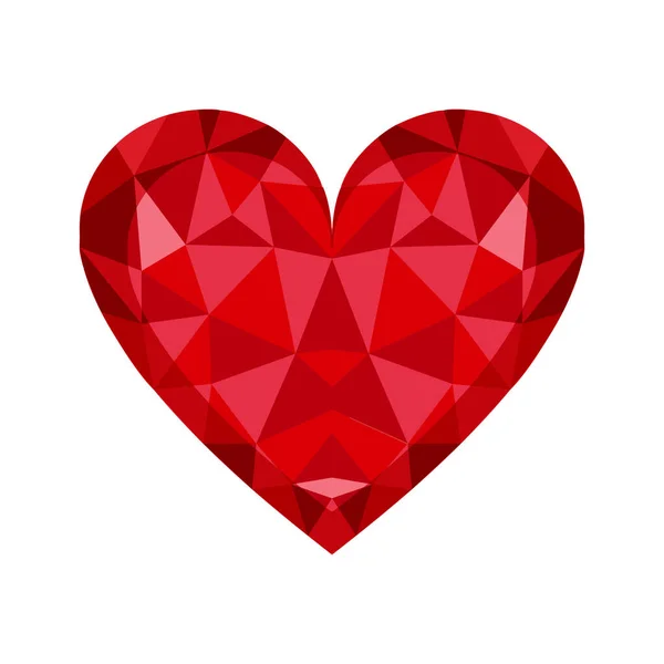 İzole edilmiş geometrik kalp şekli simgesi — Stok Vektör