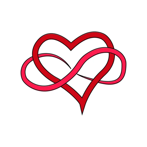 Símbolo de día de San Valentín con forma de corazón artístico aislado — Archivo Imágenes Vectoriales