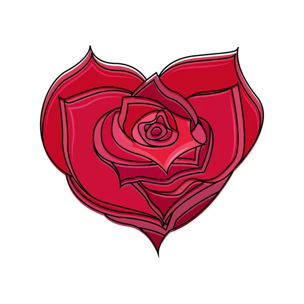 Símbolo de San Valentín con forma de corazón floral aislado — Vector de stock