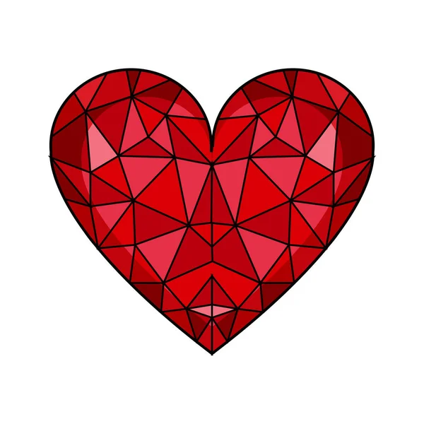 İzole edilmiş geometrik kalp şekli simgesi — Stok Vektör