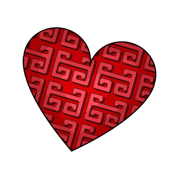 Vereinzelte Vintage Herzform Ikone Valentinstag Symbol — Stockvektor
