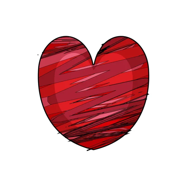 Icono de forma de corazón vintage aislado día de San Valentín símbolo — Vector de stock