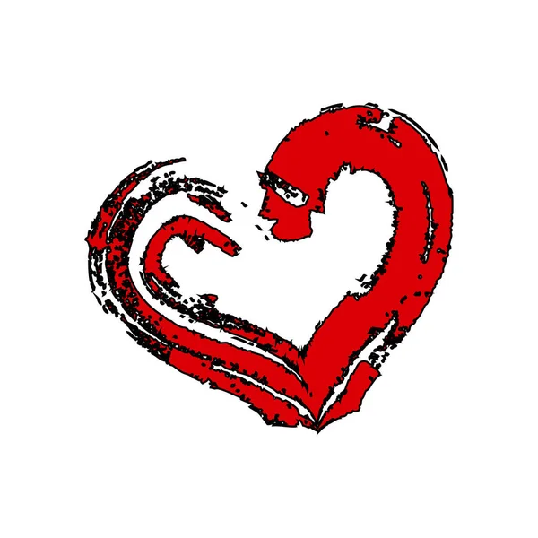 Esbozo de corazón aislado símbolo del día de San Valentín — Vector de stock