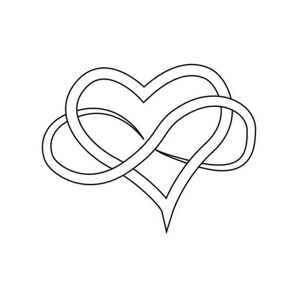Изолированный символ дня Святого Валентина в форме сердца — стоковый вектор