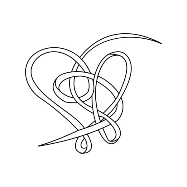 Geïsoleerde artistieke hartvorm Valentijnsdag symbool — Stockvector