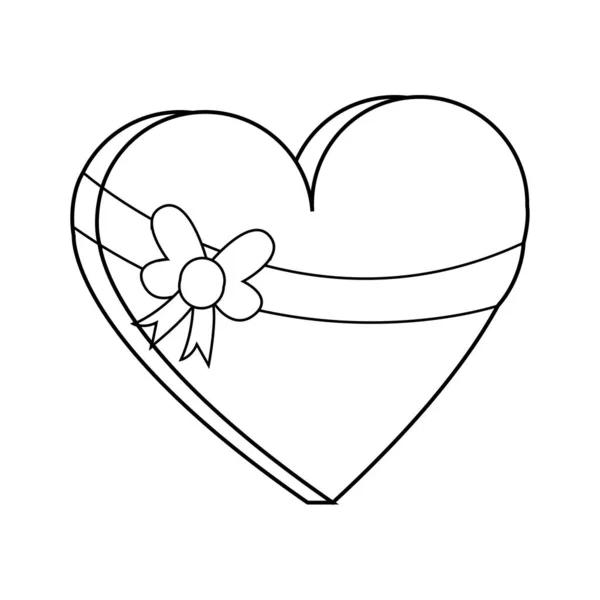 带彩带的孤立的心脏形状 — 图库矢量图片