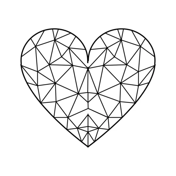Izolowana ikona geometrycznego kształtu serca — Wektor stockowy