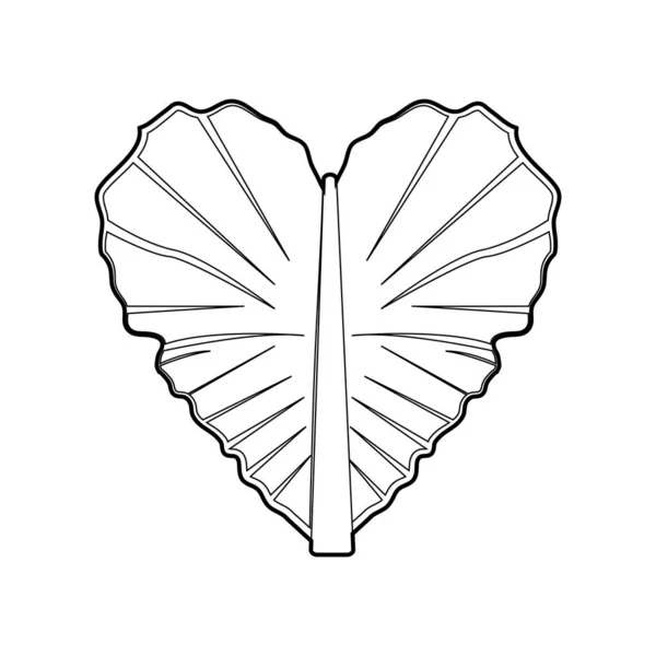 Vereinzelte Blätter machen eine Herzform-Ikone — Stockvektor