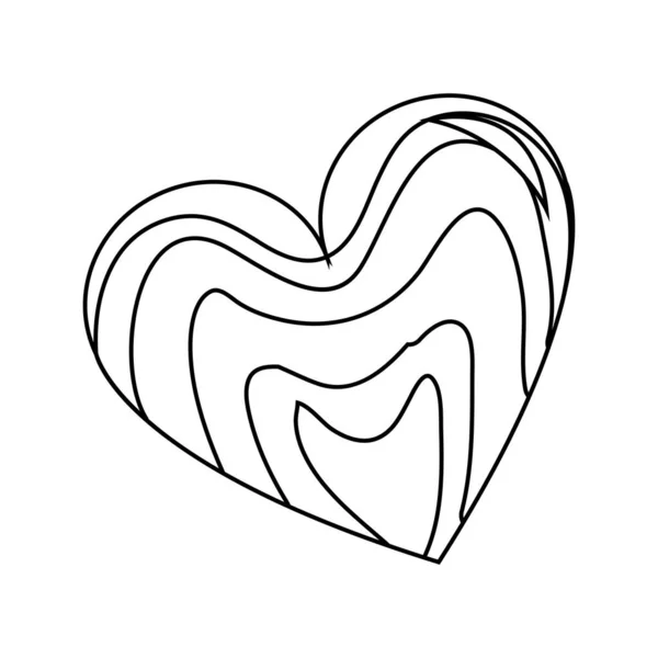 Odizolowany szkic o kształcie serca — Wektor stockowy